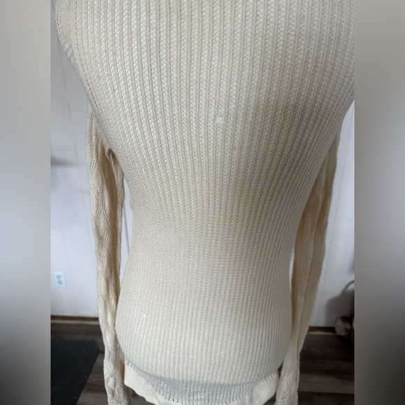 Gap Open Knit Soft Cardigan Button Ivory Cream Off White Sweater Long Sleeve Top - Picture 7 of 9